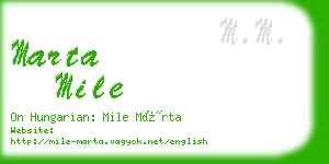 marta mile business card